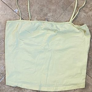 Warm yellow cropped tank women's